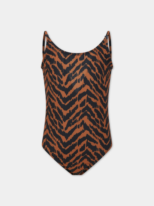 Costume multicolor per bambina con logo,Matineè,CC4004 PETITE GISELE TIGRE