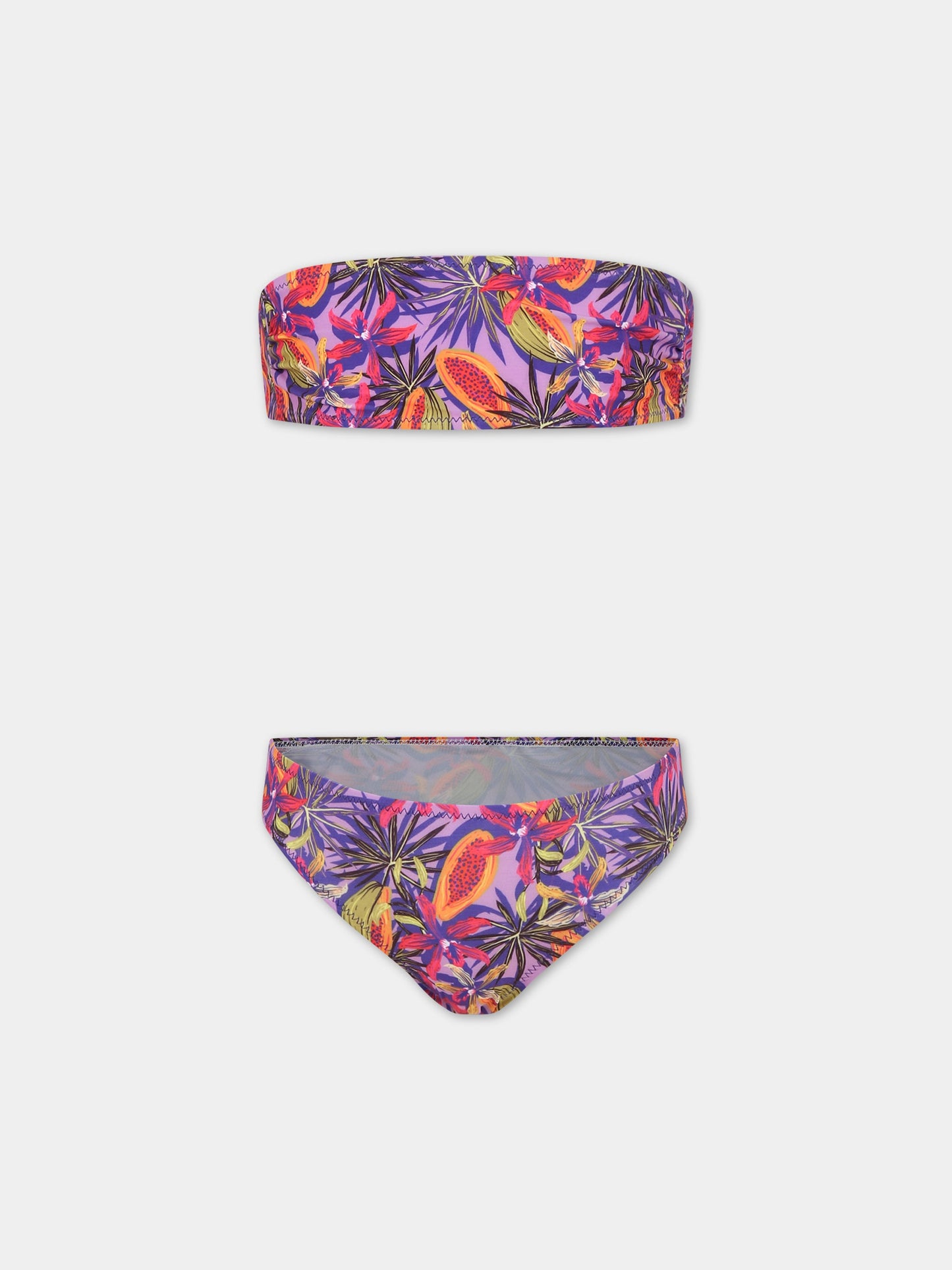 Bikini viola per bambina con logo,Matineè,CC4015 PETITE ANDREA PAPAYA VIOLA