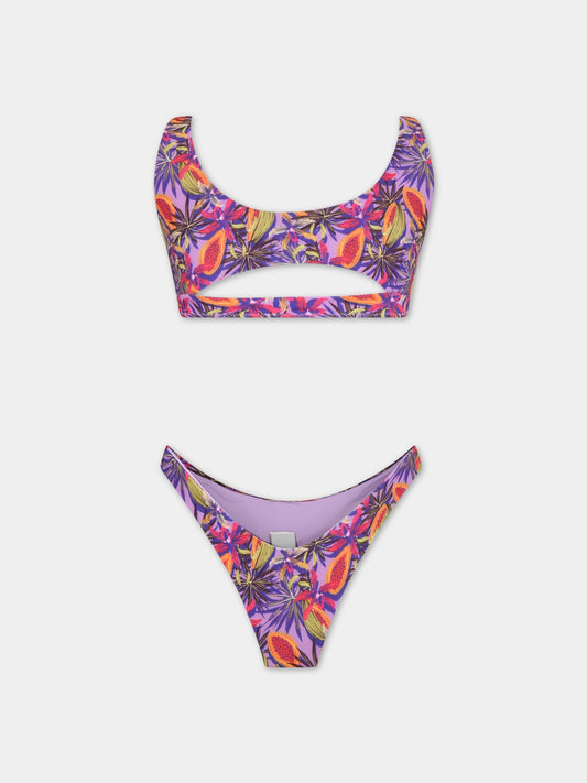 Bikini viola da donna con stampa papaya,Matineè,CB4055 CLEO PAPAYA VIOLA