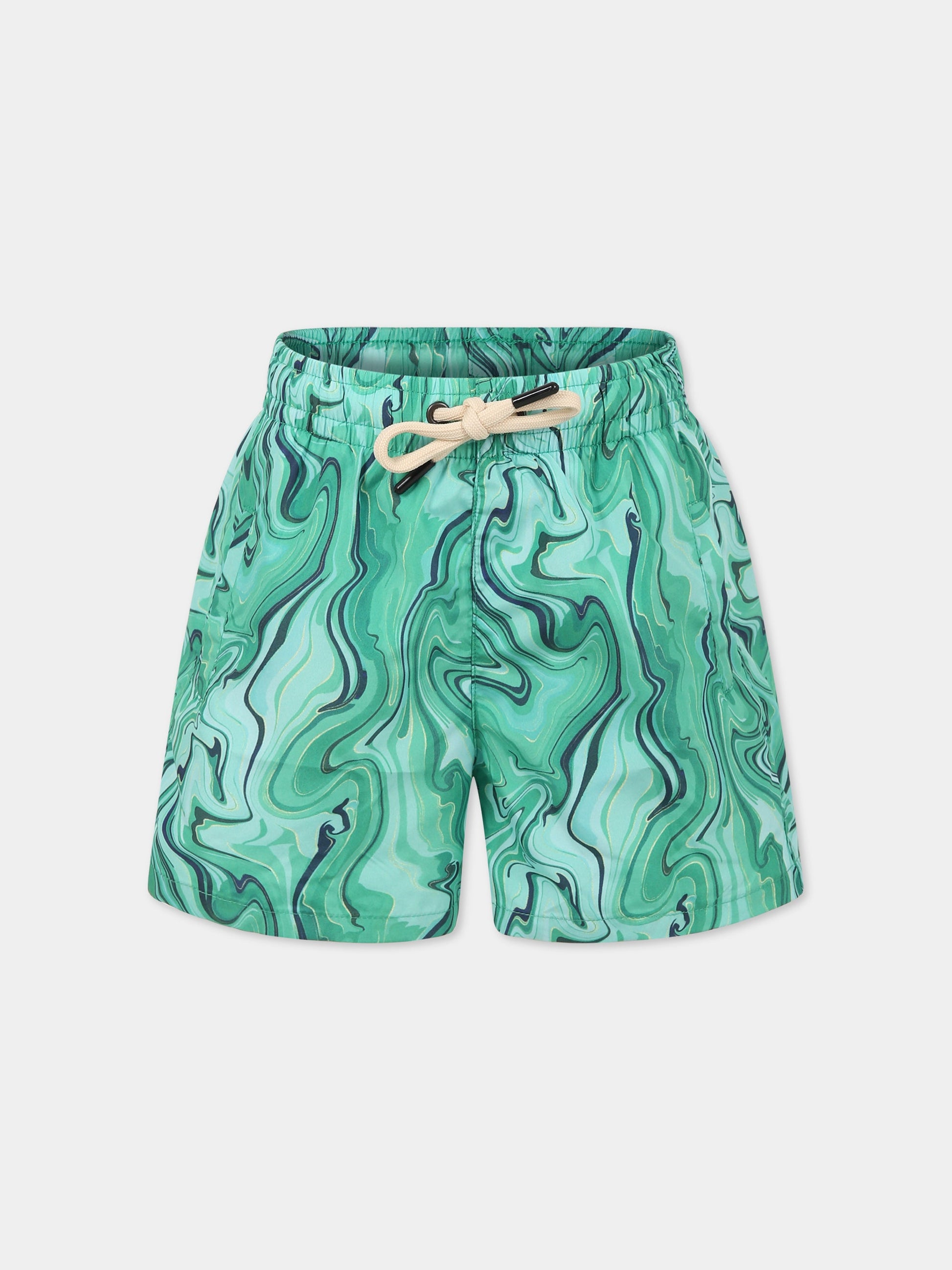 Boxer mare verde da uomo con stampa Malakite,Matineè,BUM4004 ALEXANDRE MALAKITE VERDE