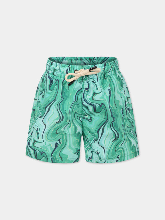 Boxer mare verde da uomo con stampa Malakite,Matineè,BUM4004 ALEXANDRE MALAKITE VERDE