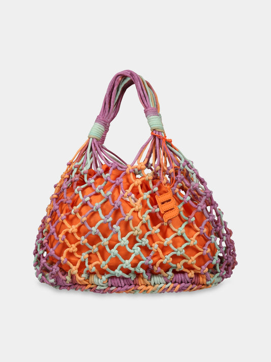 Borsa arancione da spiaggia da donna con patch logato,Matineè,MEDIUM SAC DE PLAGE MULTICOLOR