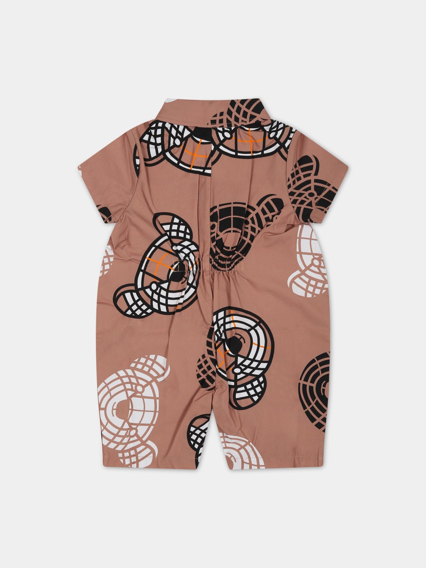 Pagliaccetto beige per neonati con Thomas Bear all-over,Burberry Kids,8062578