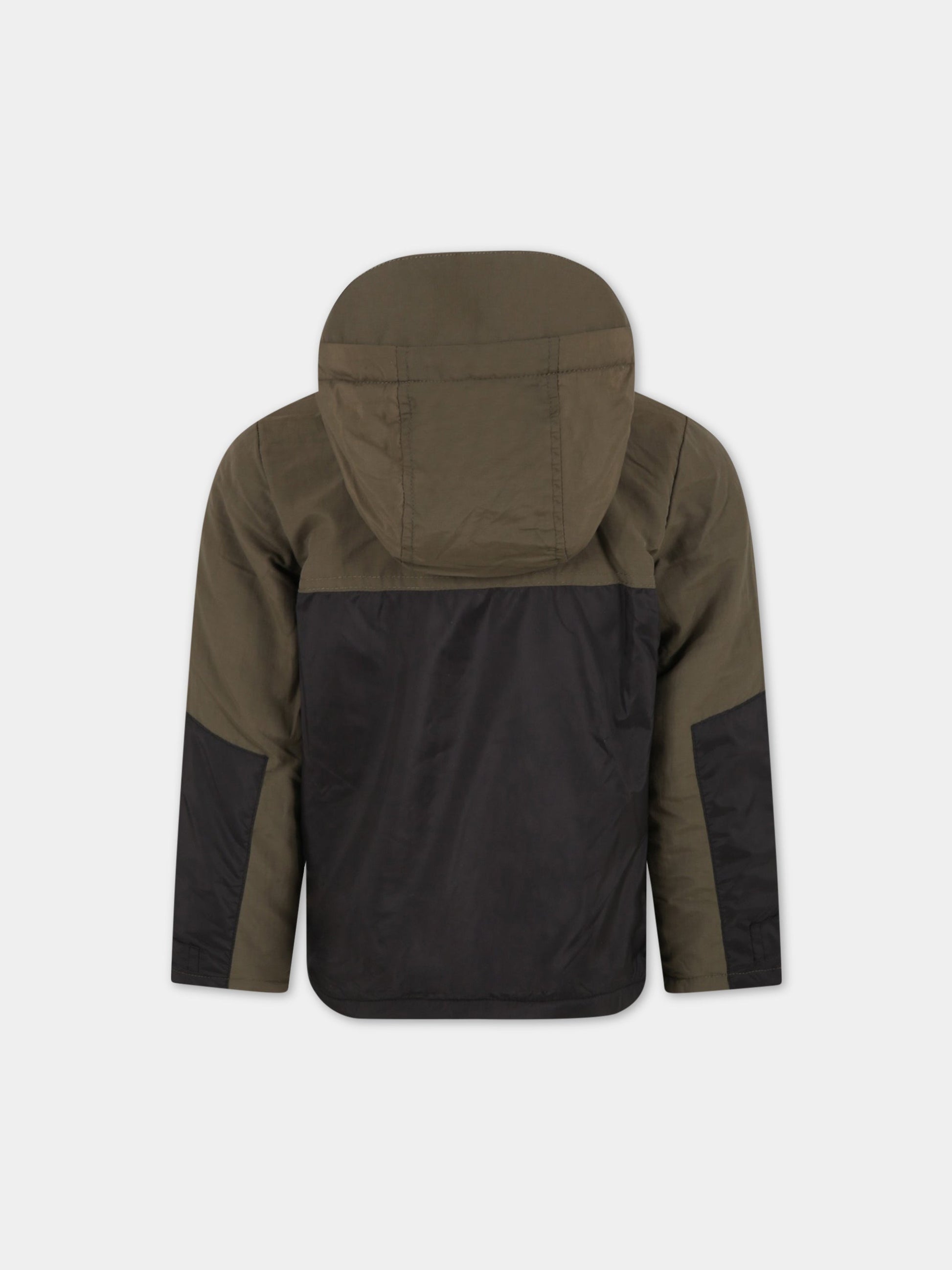 Giacca verde a vento per bambino con patch logato,Timberland,T26549 655