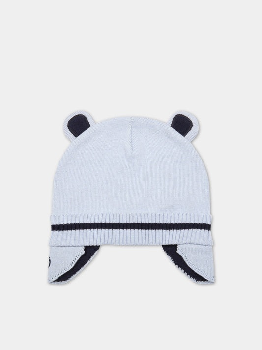 Cappello celeste per neonato con logo blu ricamato,Timberland,T91267 781