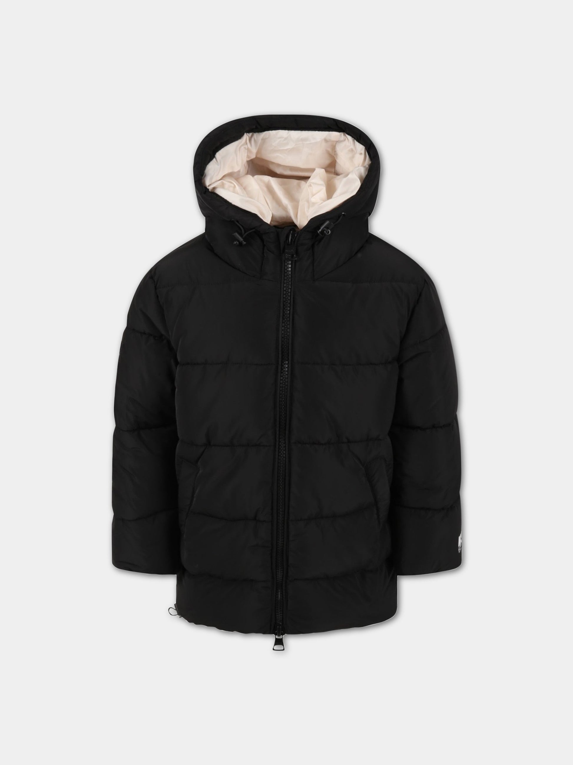 Piumino nero per bambino con logo,Msgm Kids,MS029115 110