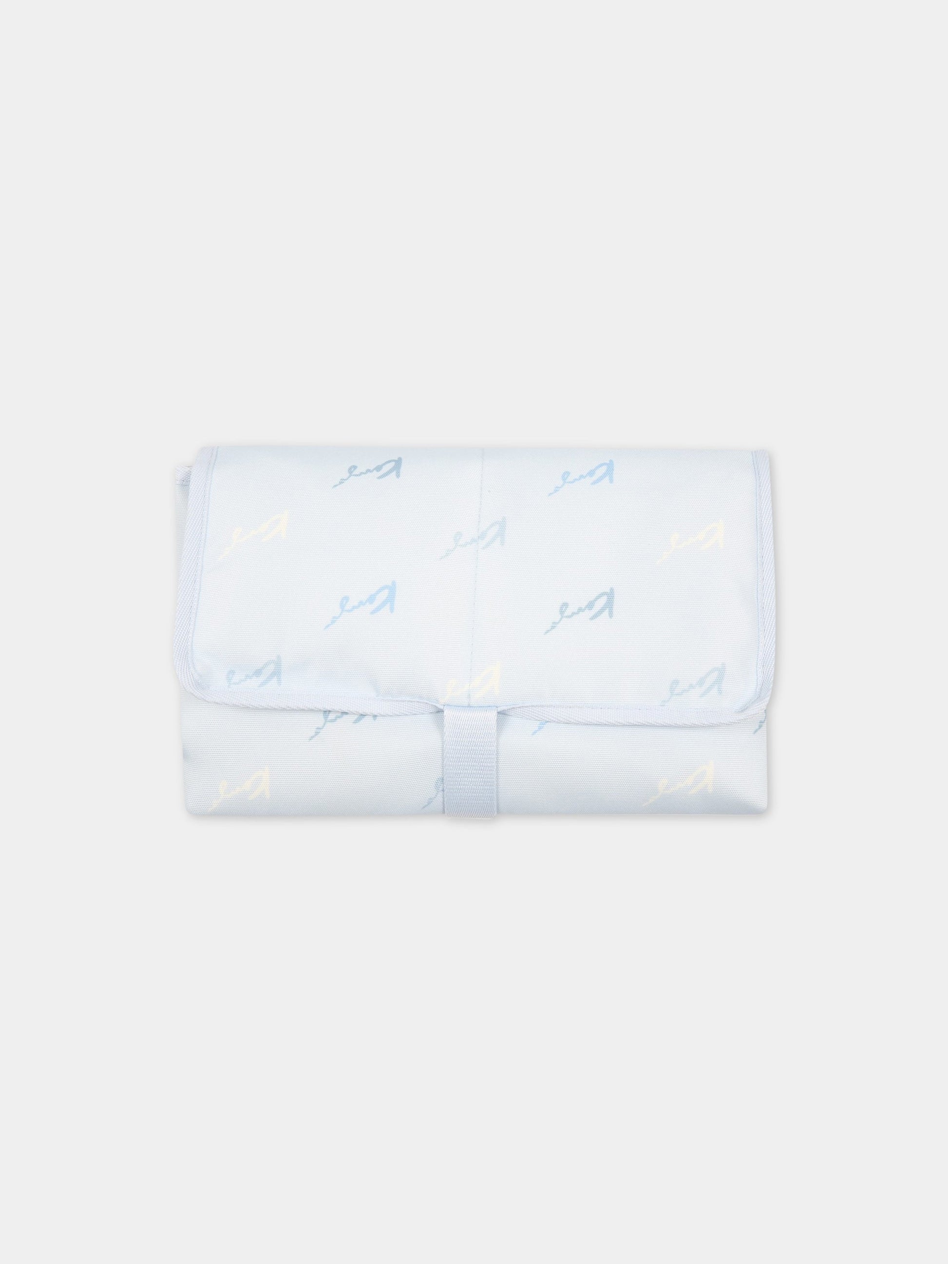 Borsa mamma celeste per neonato con loghi,Kenzo Kids,K90083 79B