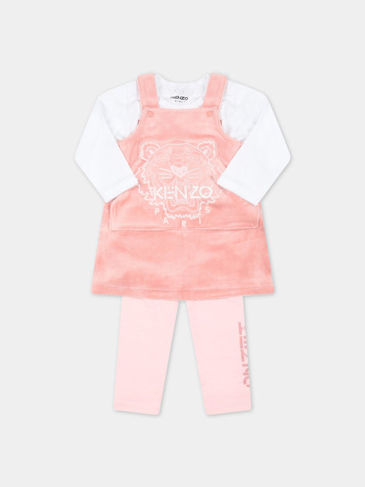 Set multicolor per neonata con logo,Kenzo Kids,K98067 493