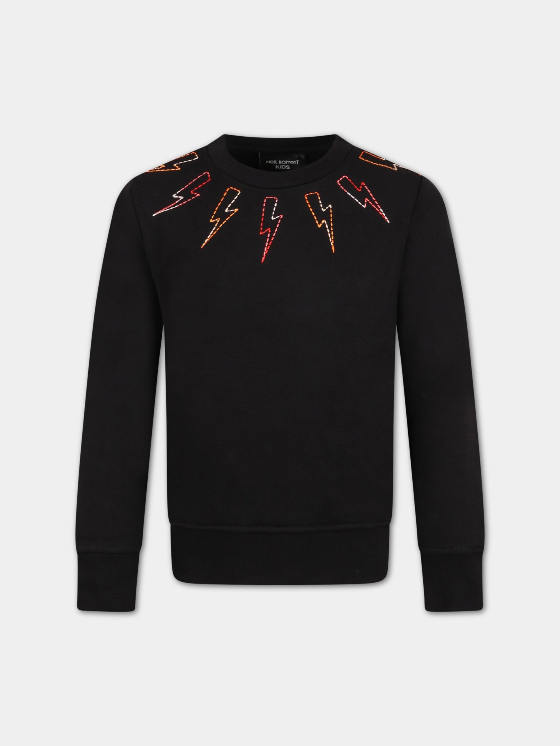 Felpa nera per bambino con iconici fulmini,Neil Barrett Kids,032260 110