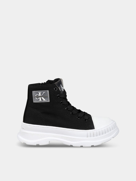 Sneakers nere per bambina con logo,Calvin Klein Kids,V3X5 80603 0890999