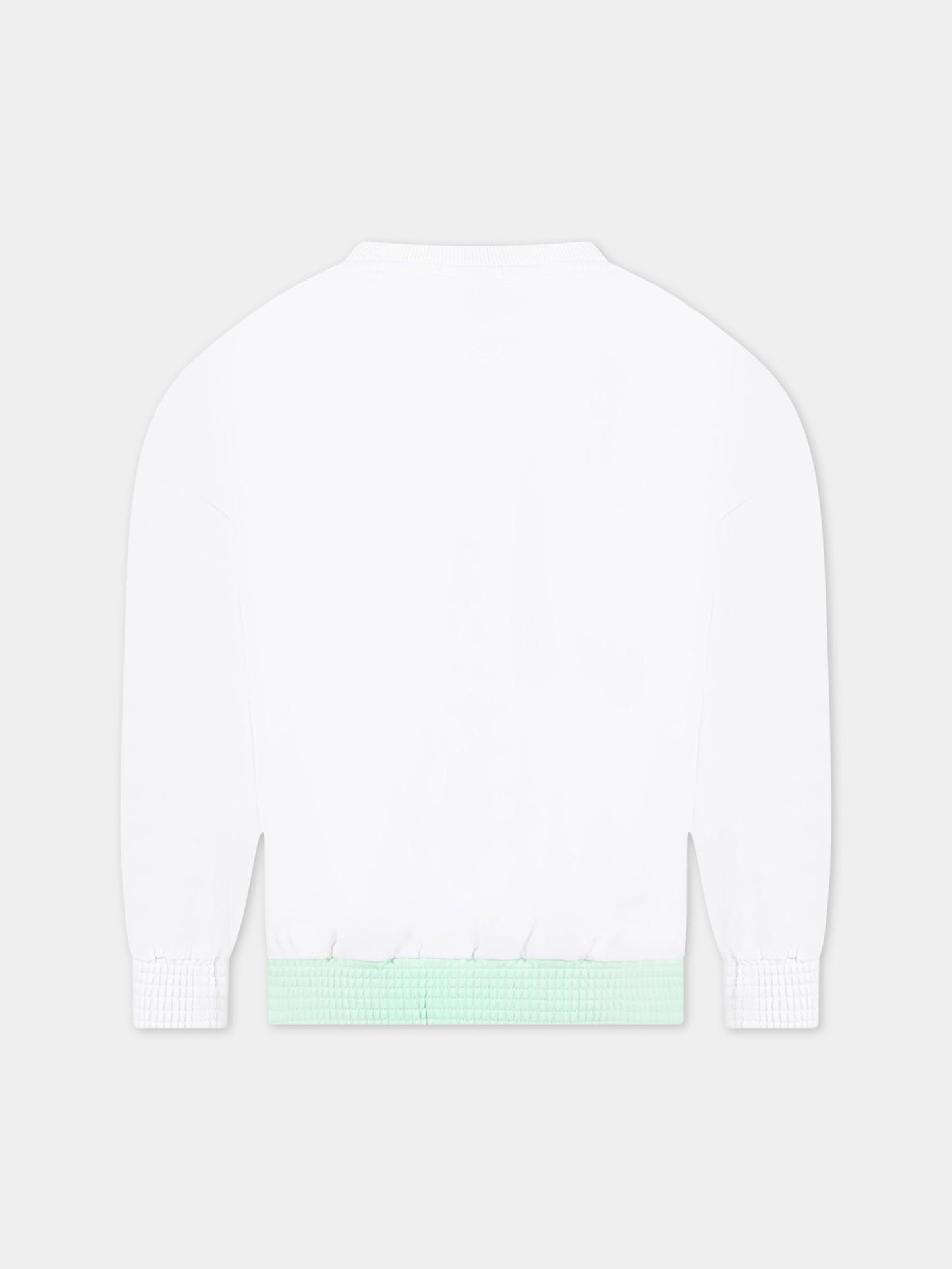 Felpa bianca per bambina con sole giallo,Billieblush,U15965 10B