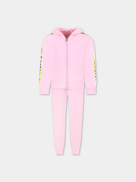 Completo rosa sportivo per bambina con logo,Billieblush,U18128 464