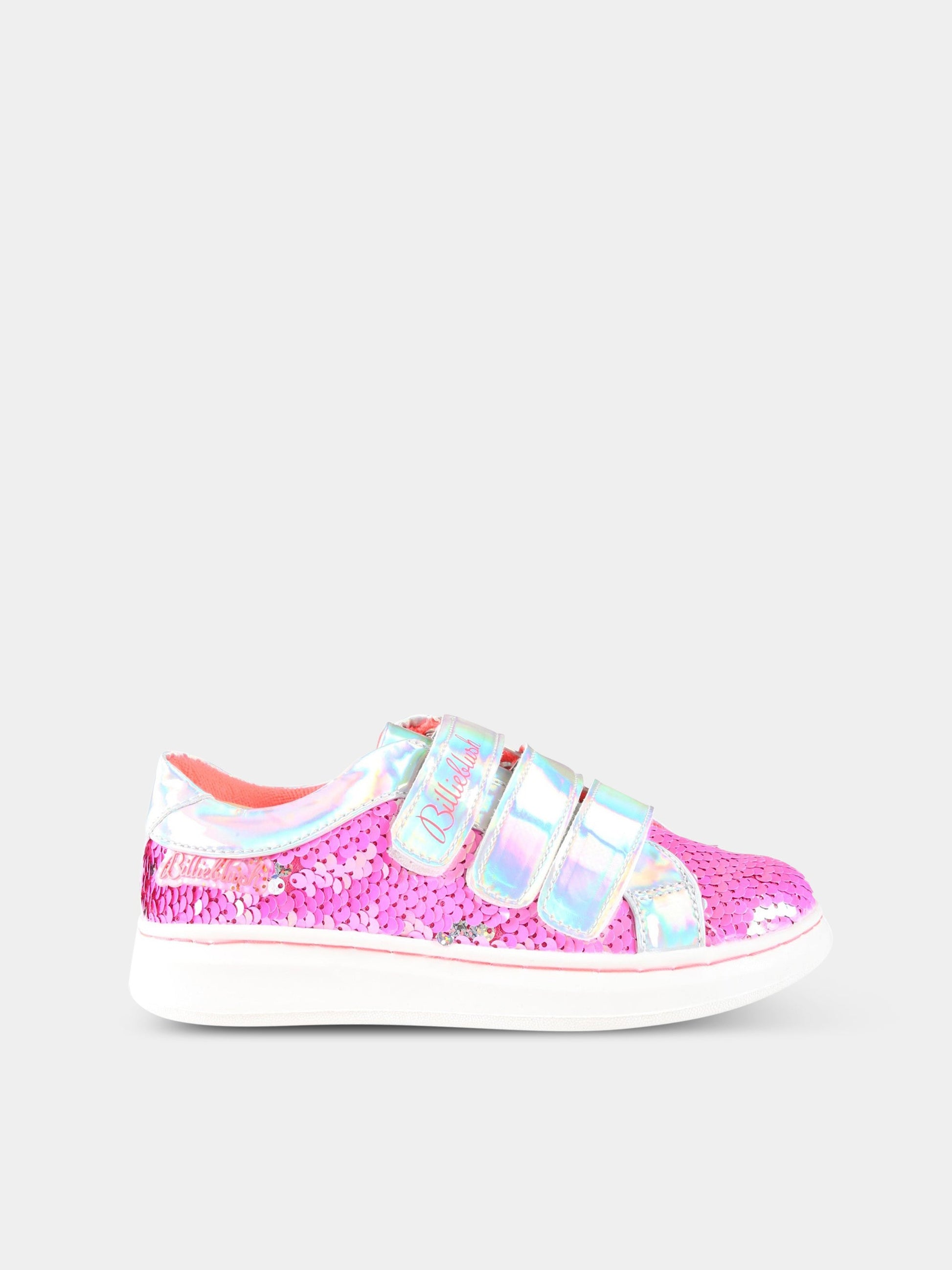 Sneakers multicolor per bambina con paillettes e logo,Billieblush,U19308 499