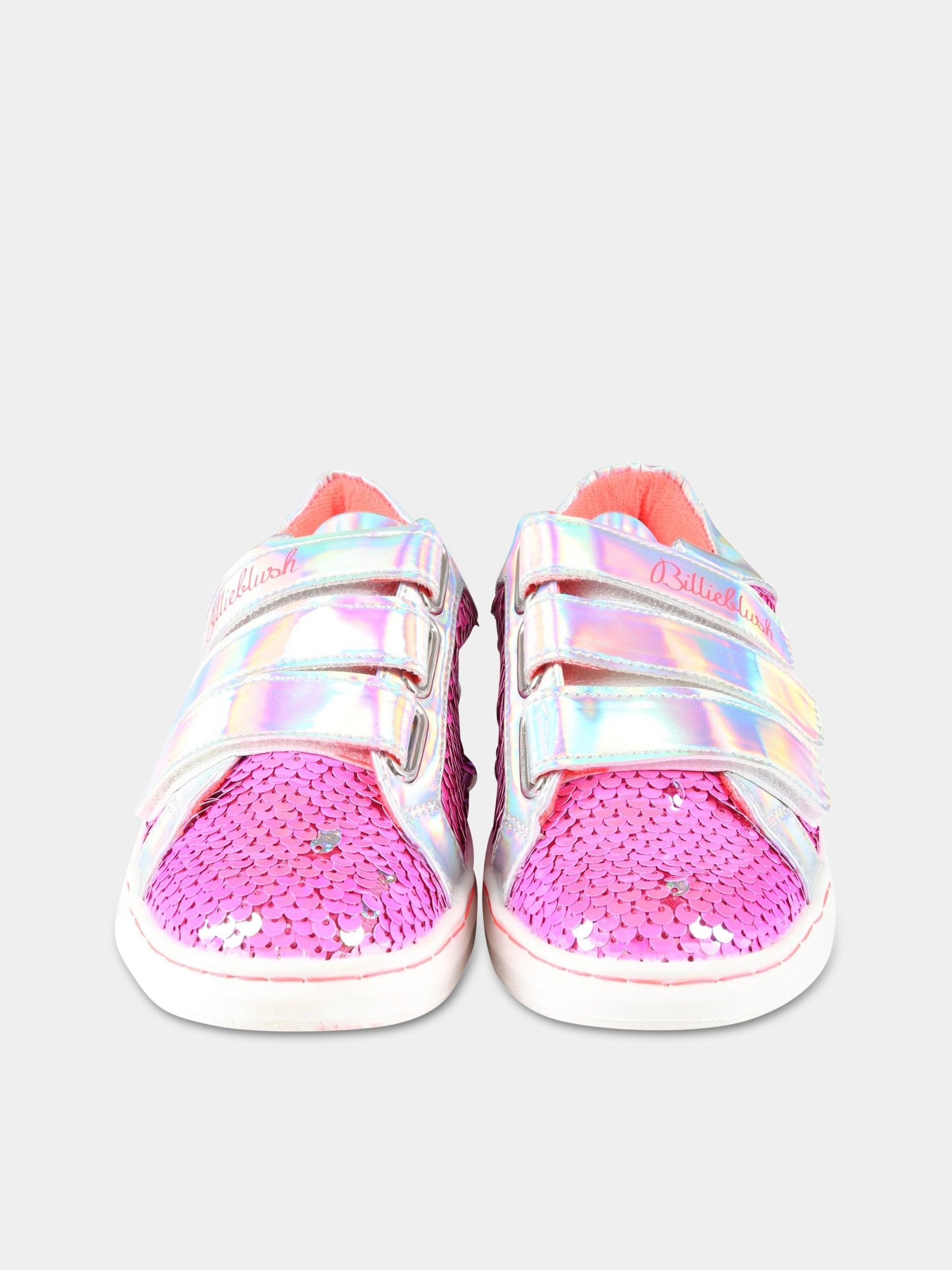 Sneakers multicolor per bambina con paillettes e logo,Billieblush,U19308 499