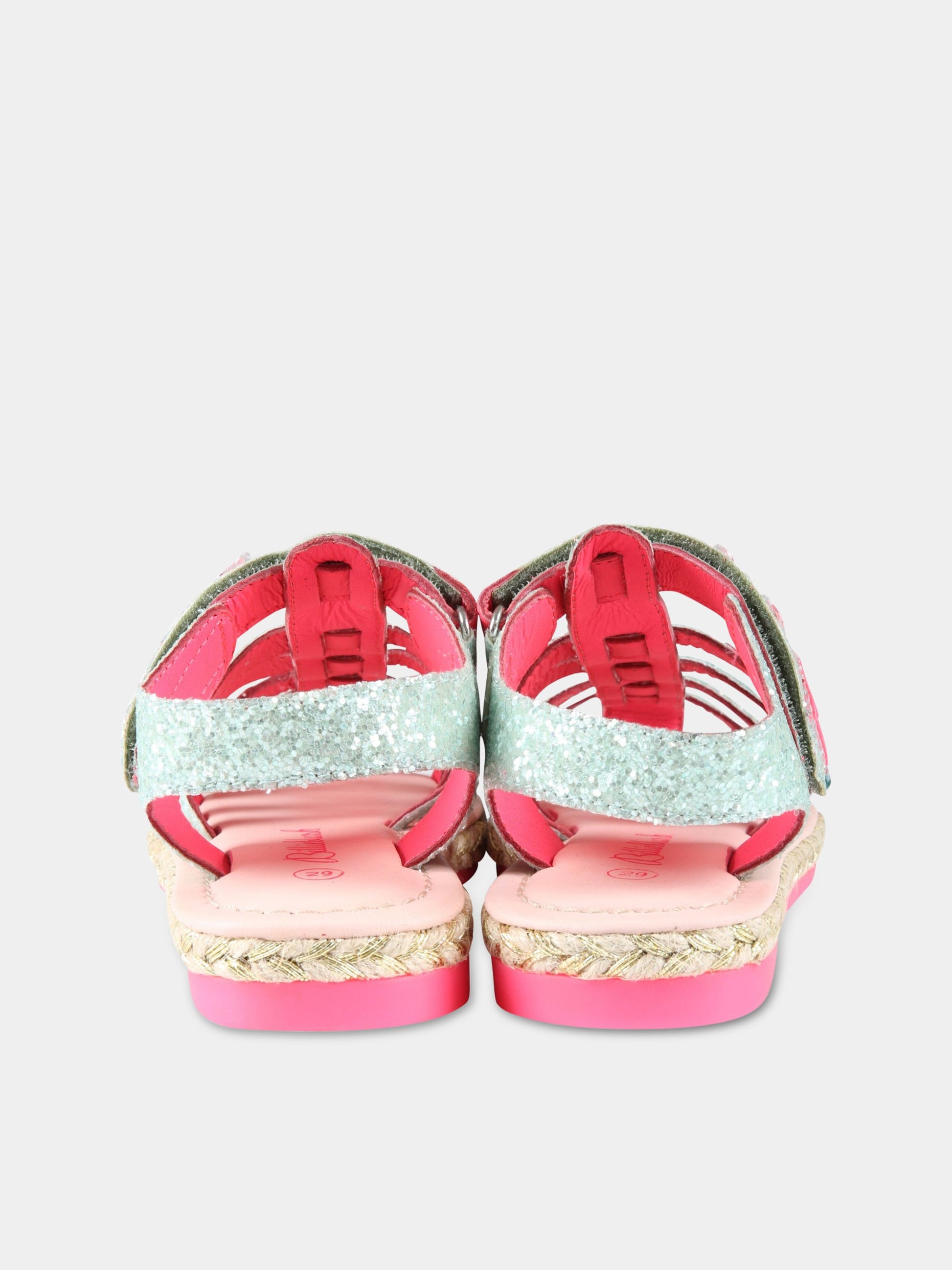 Sandali multicolor per bambina con logo rosa,Billieblush,U19310 768