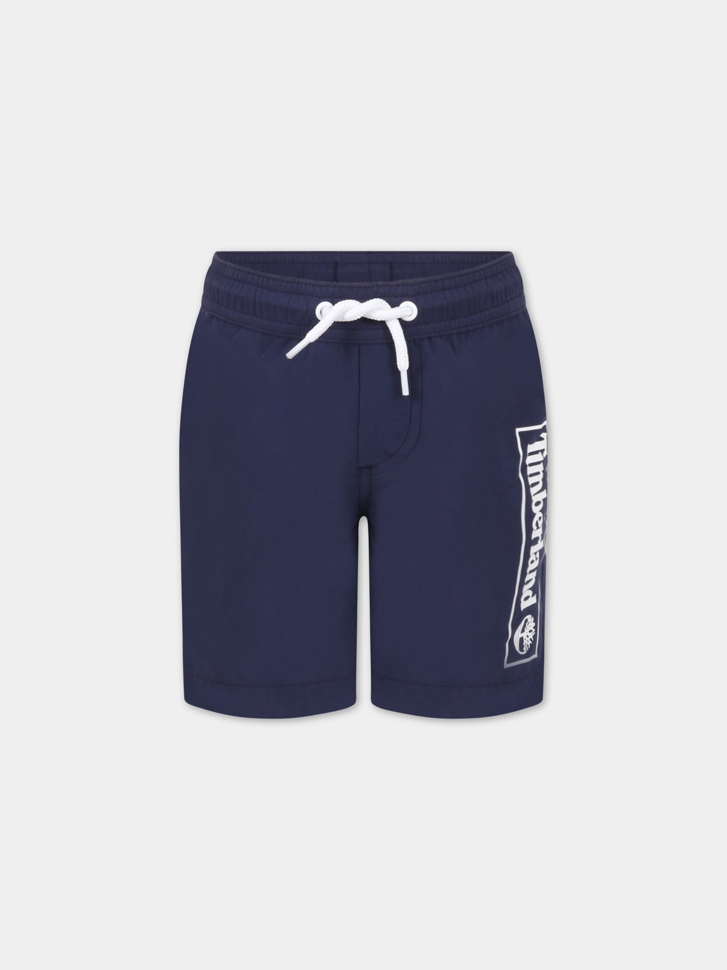 Boxer-mare blu per bambino con logo bianco,Timberland,T24B90 85T