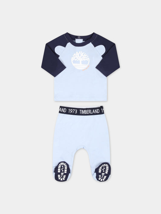 Completo celeste per neonato con logo,Timberland,T98307 781
