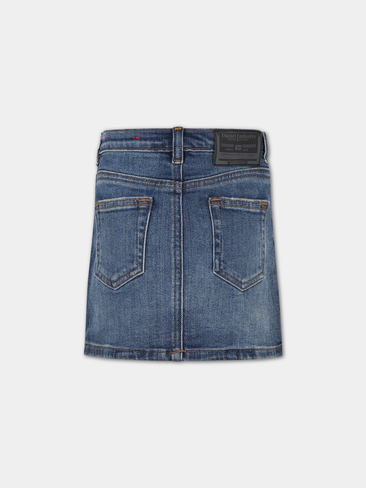 Gonna blu per bambina con logo,Diesel,J00958 KXBEF K01