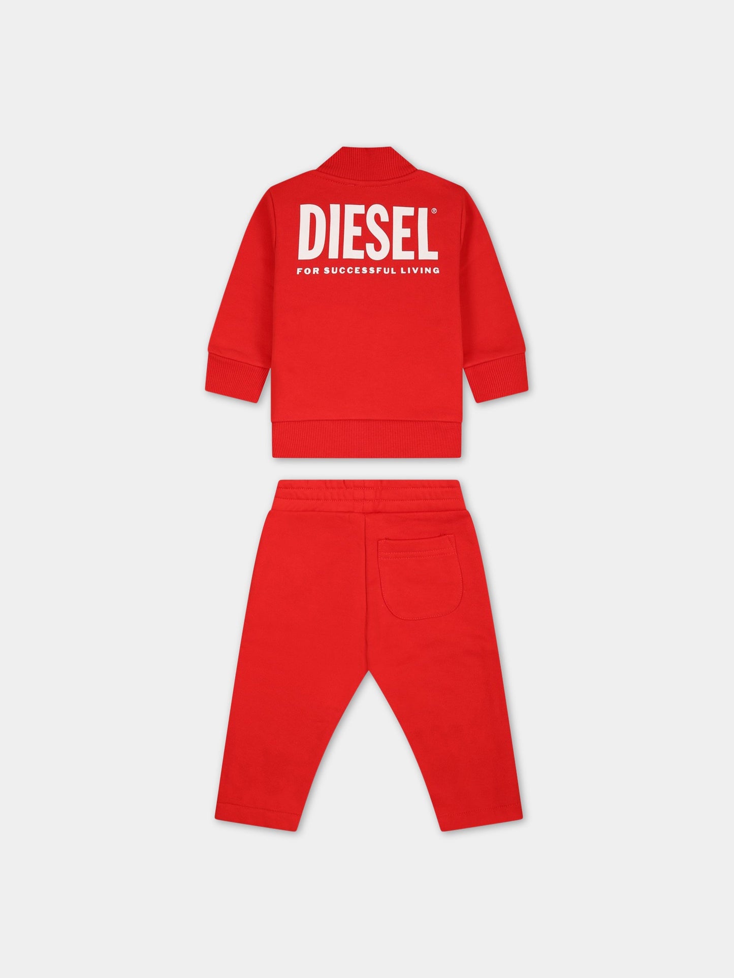 Completo rosso per neonato con logo,Diesel,K00273 0IAJH K438