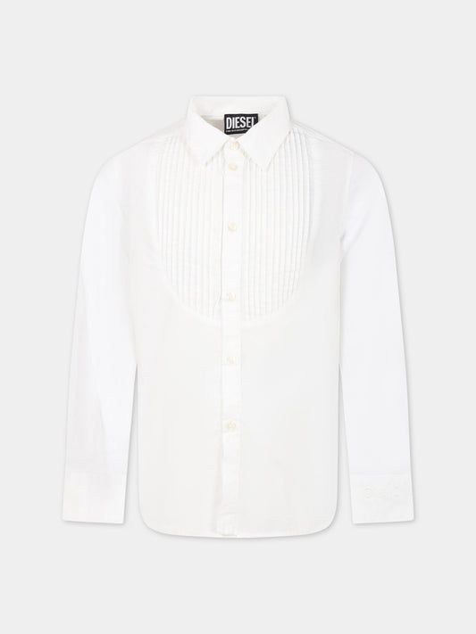 Camicia bianca per bambino con logo,Diesel,J00584 KXBA9 K100