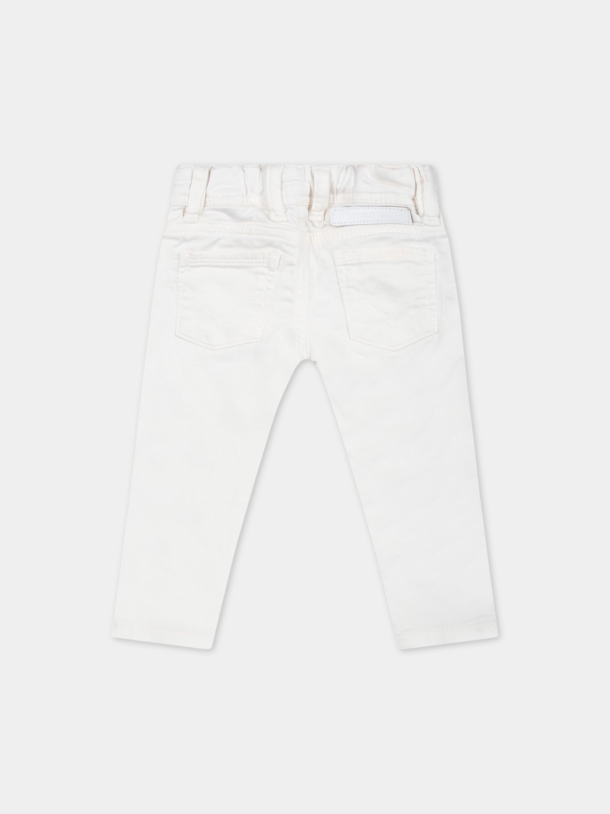 Pantaloni bianchi per neonato con logo,Diesel,K00220 KXB9Z K129