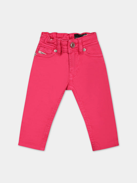 Pantaloni fucsia per neonata con logo,Diesel,K00220 KXB9Z K369