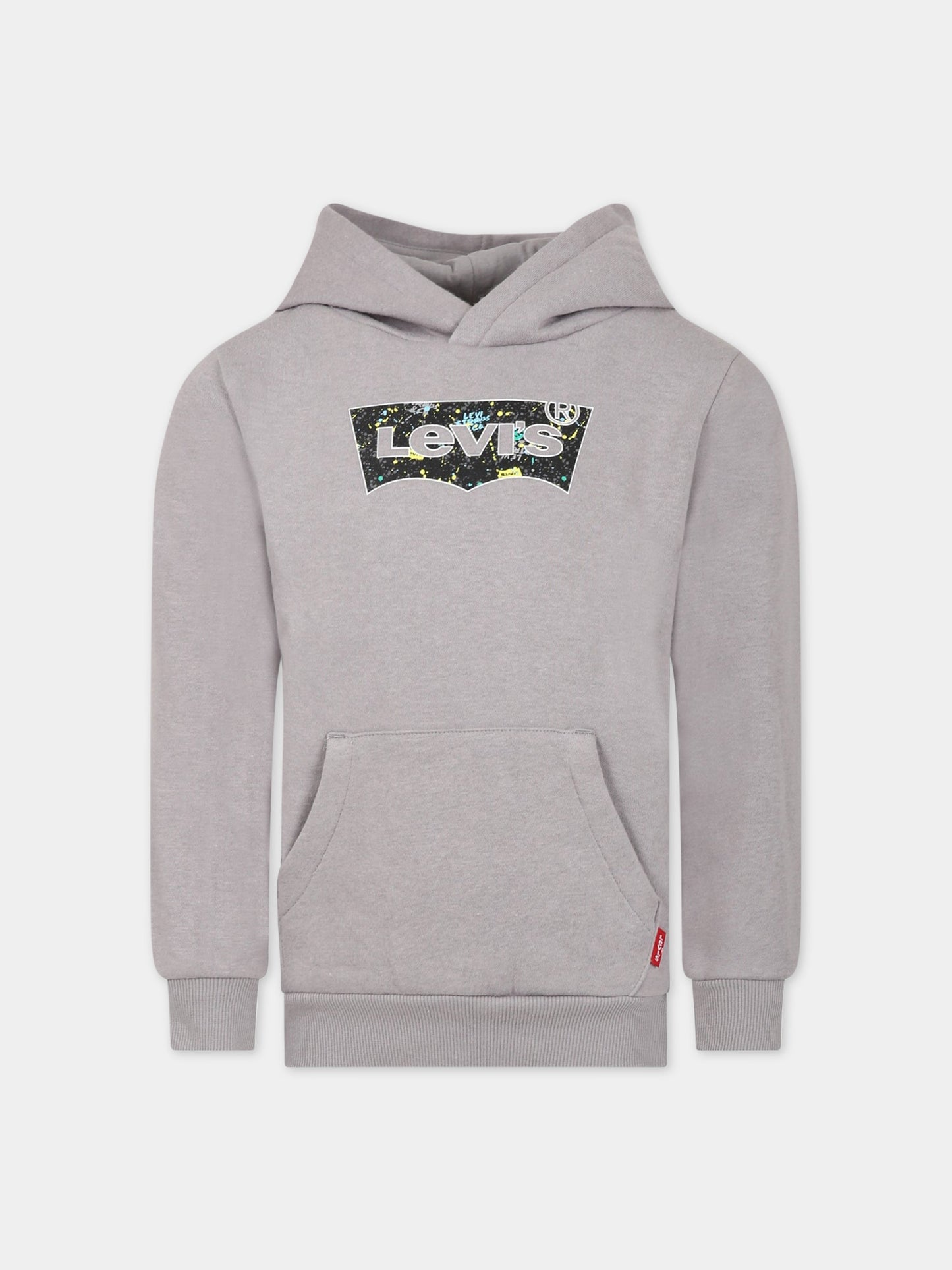Felpa grigia per bambini con logo,Levi's Kids,8EG352 K4K