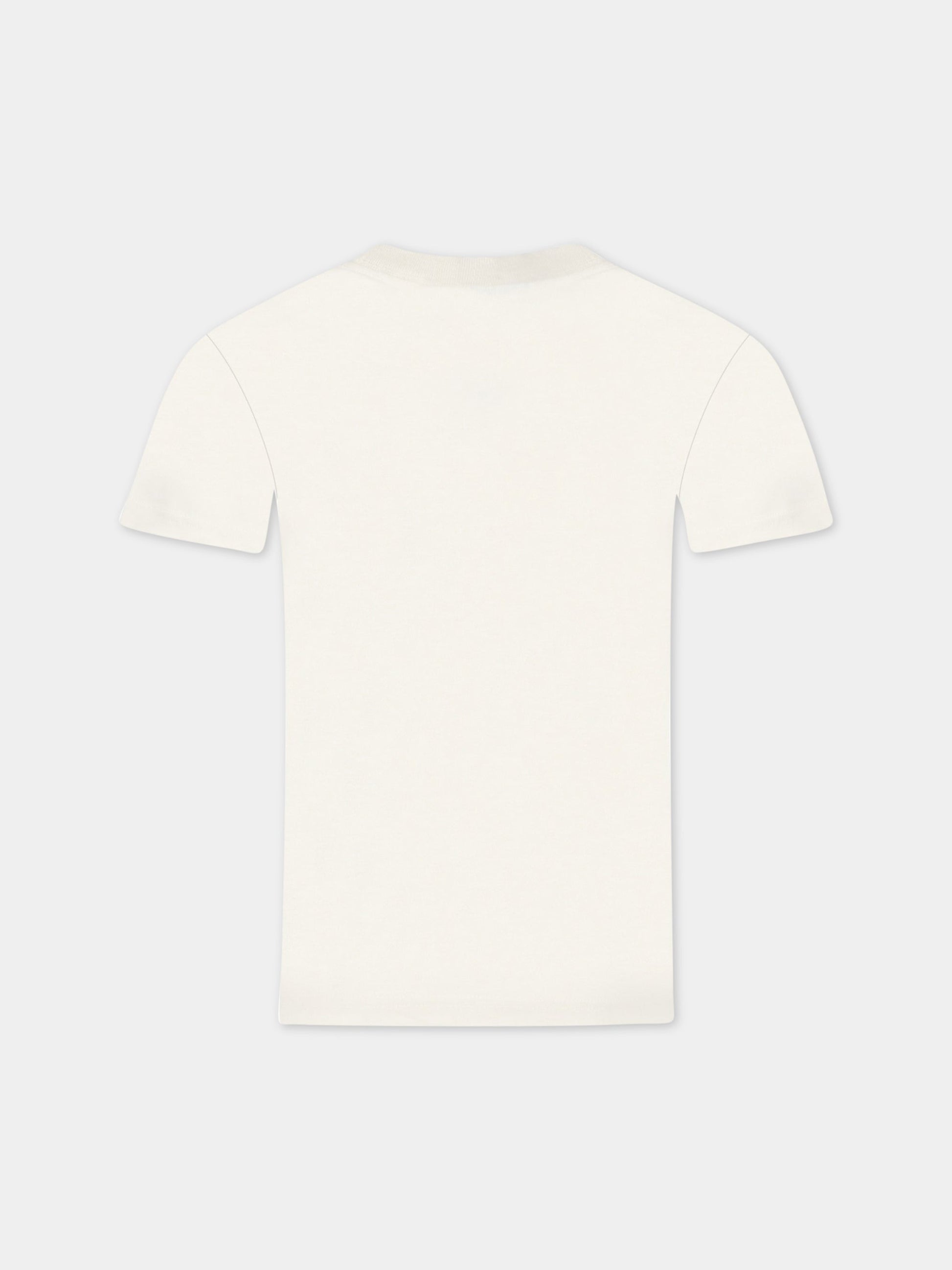 T-shirt avorio per bambino con stampa e logo,Levi's Kids,9EG555 W1O