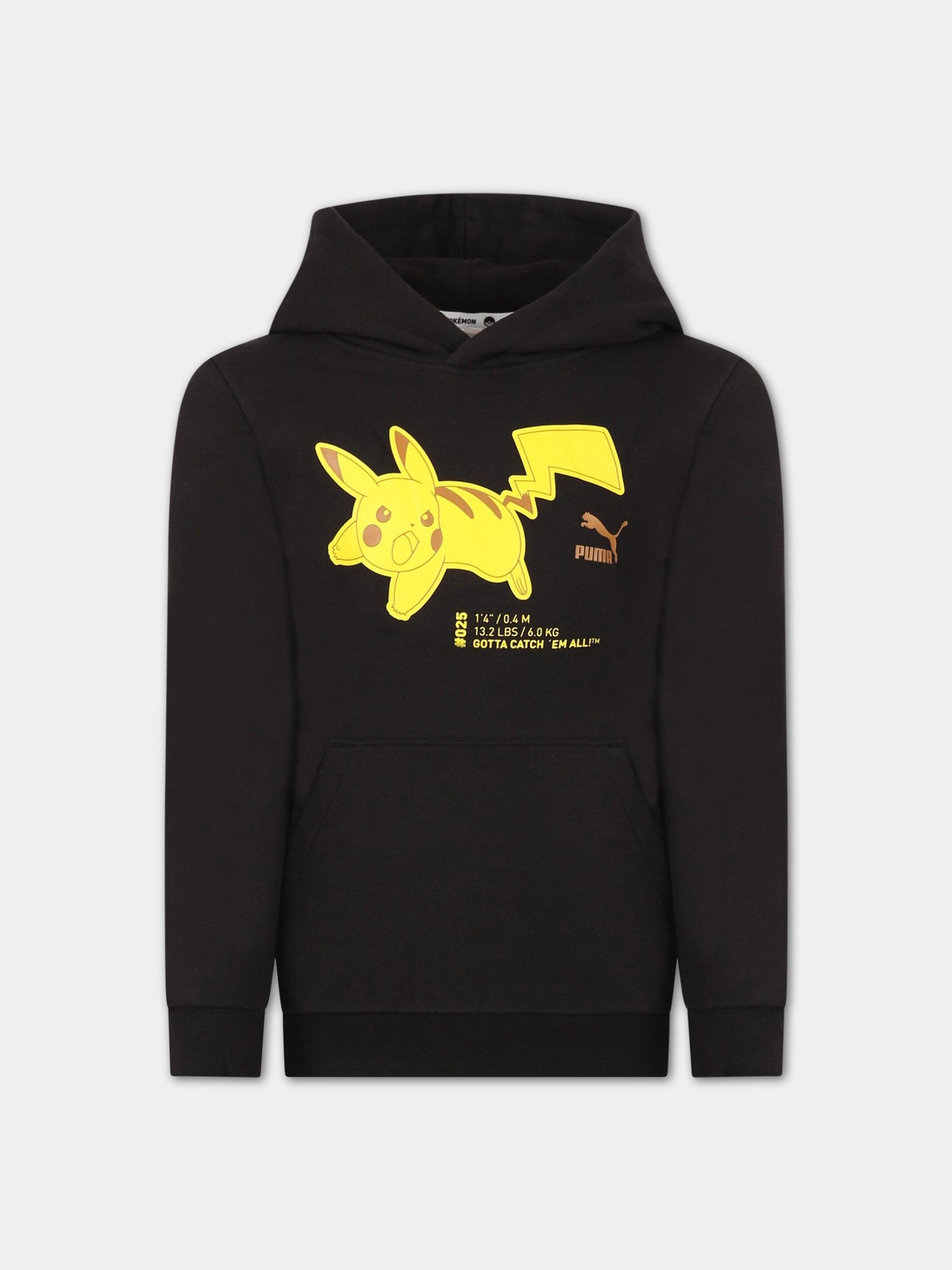 Felpa nera per bambino con Pikachu e logo,Puma,536431 01