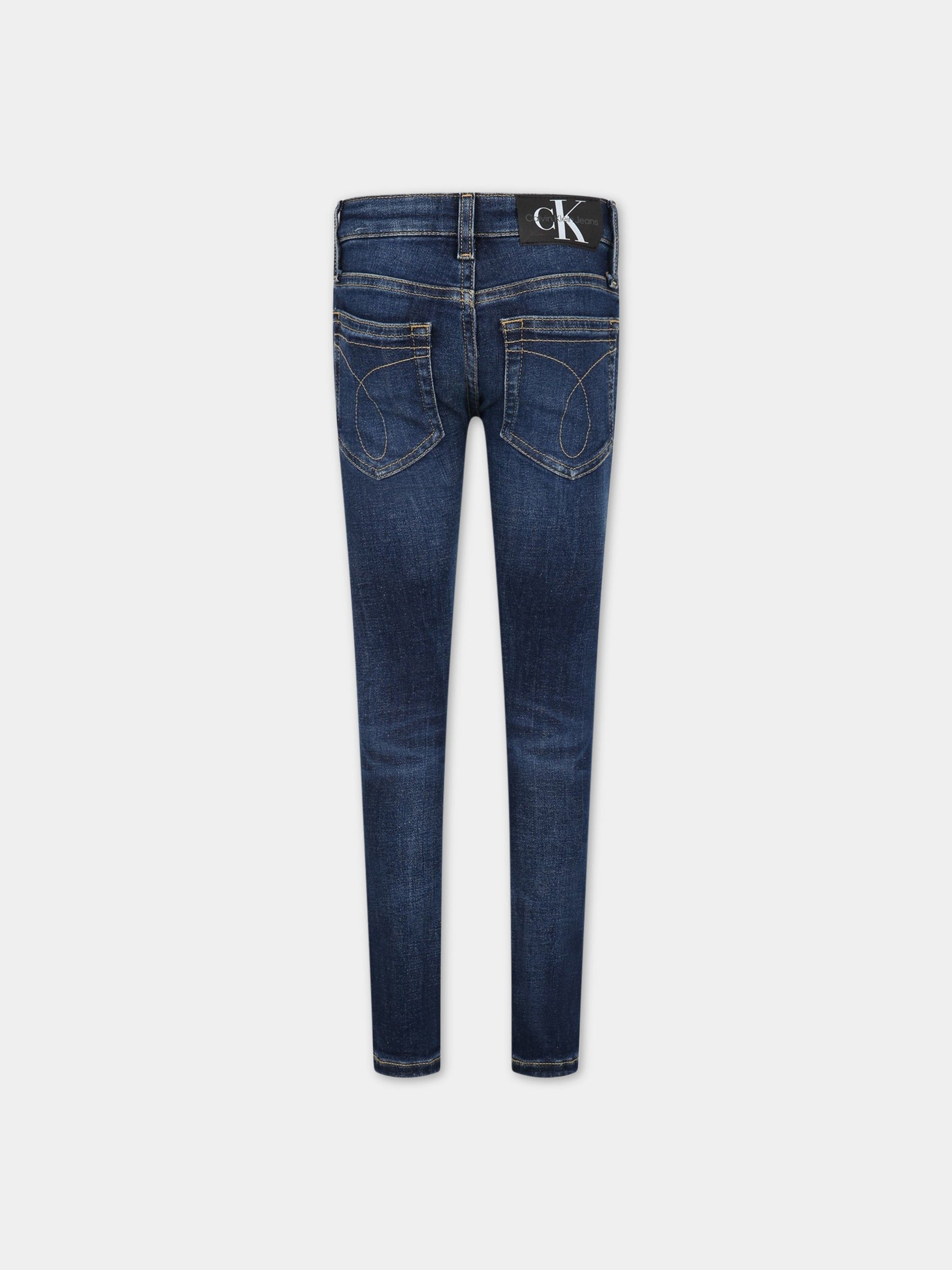 Jeans blu per bambino con logo,Calvin Klein Kids,IB0IB01375 1BJ