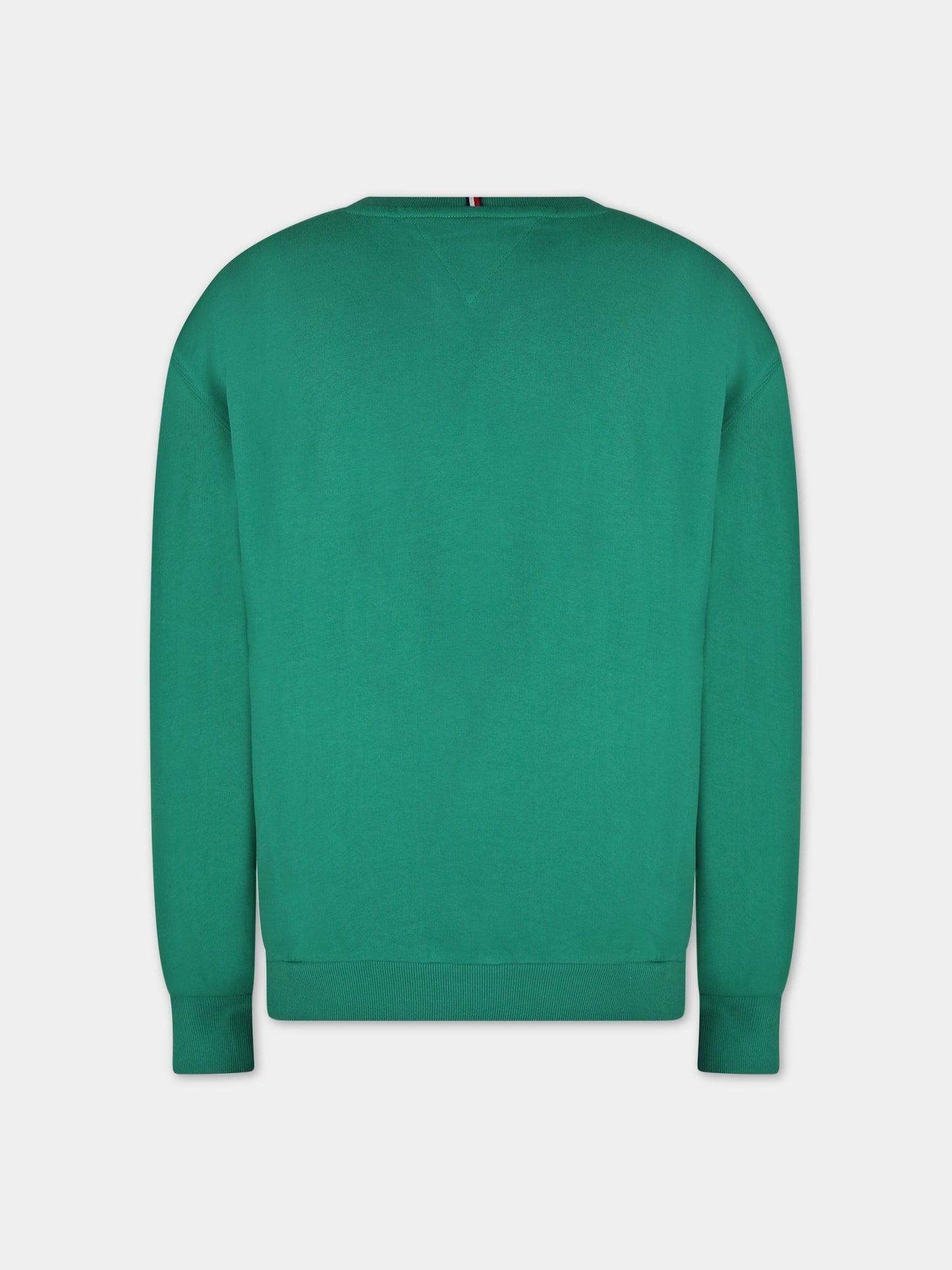 Felpa verde per bambino con logo,Tommy  Hilfiger Junior,KB0KB07776T L30