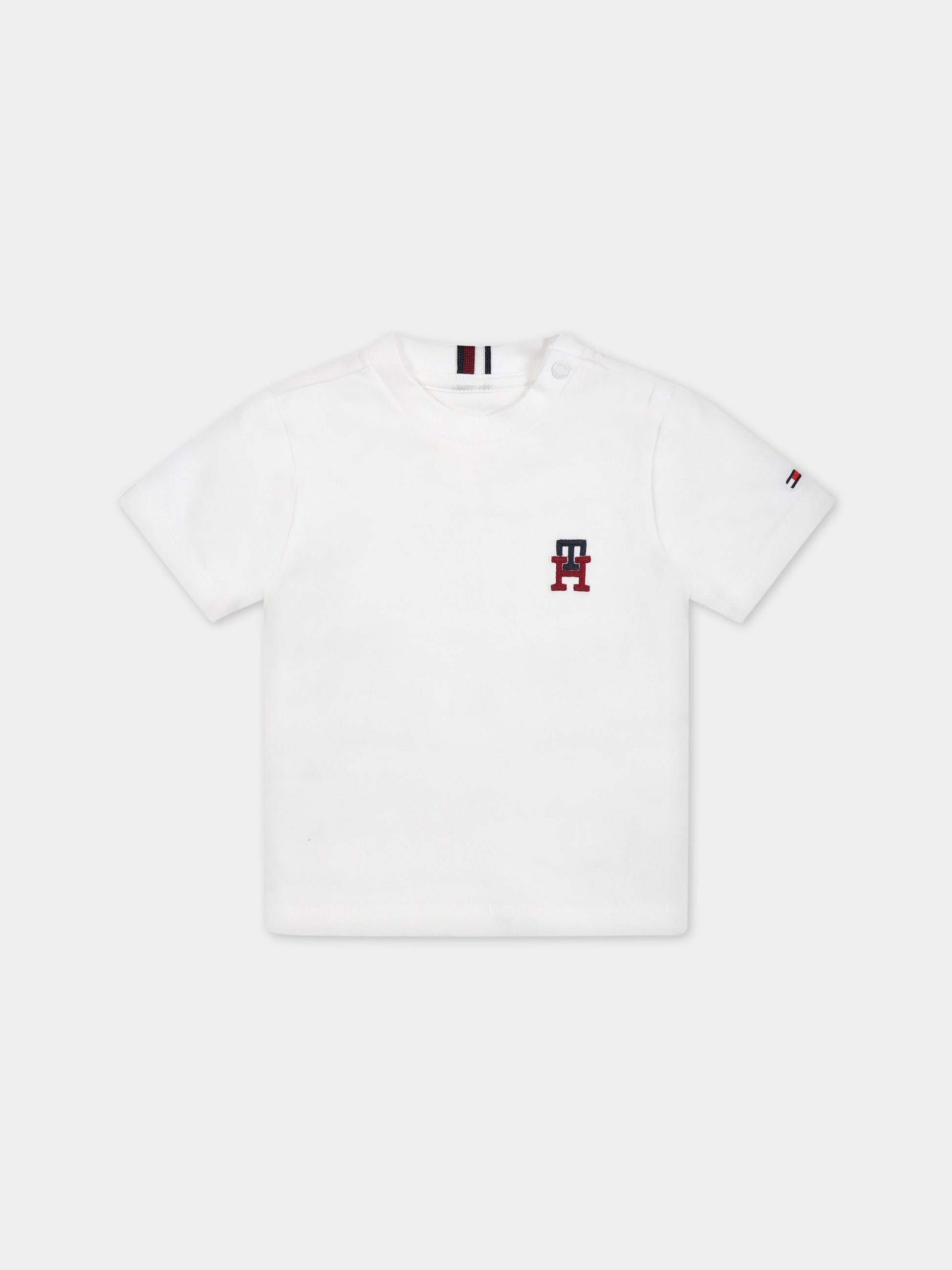 Completo bianco per neonato con logo,Tommy  Hilfiger Junior,KN0KN01549J YBR