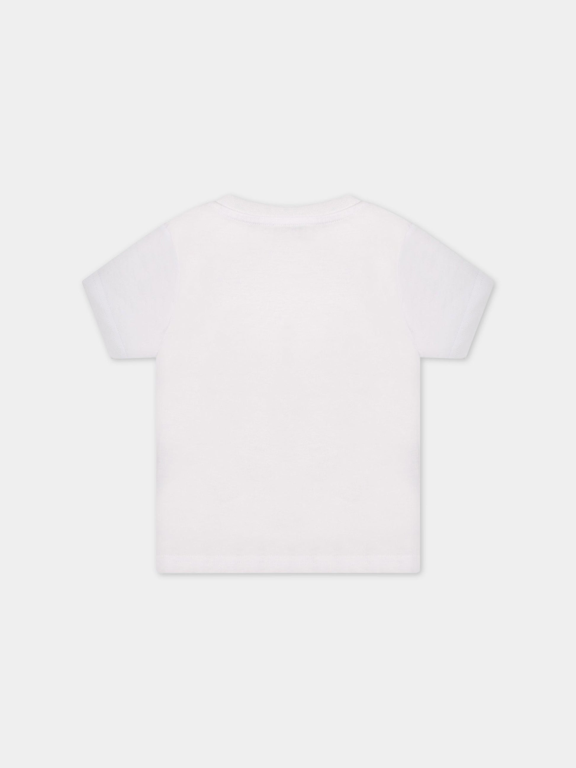 T-shirt bianca per neonato con logo,Diesel,K00210 0DAYD K100A