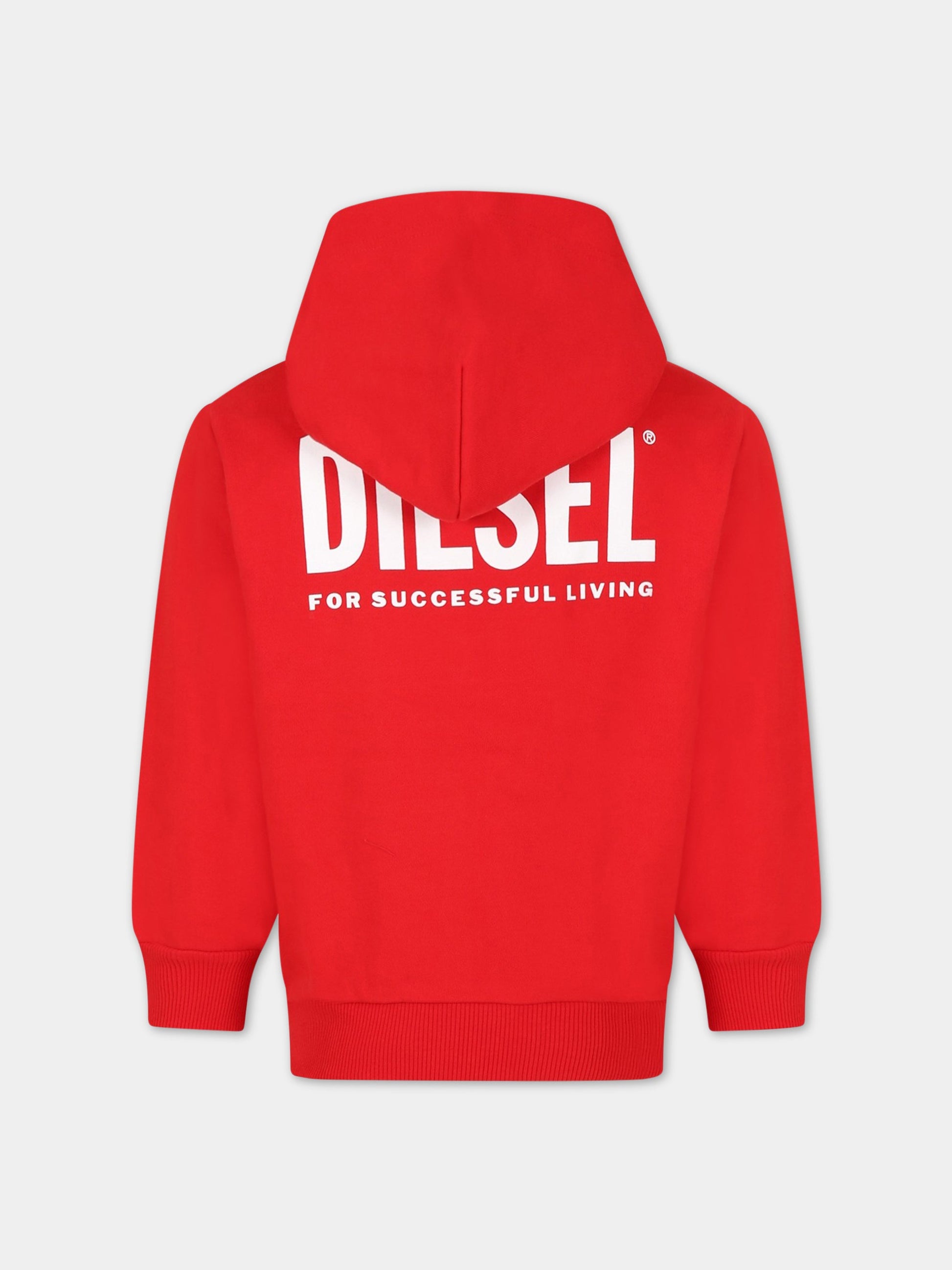 Felpa rossa per bambino con logo,Diesel,J00634 0IAJH K405