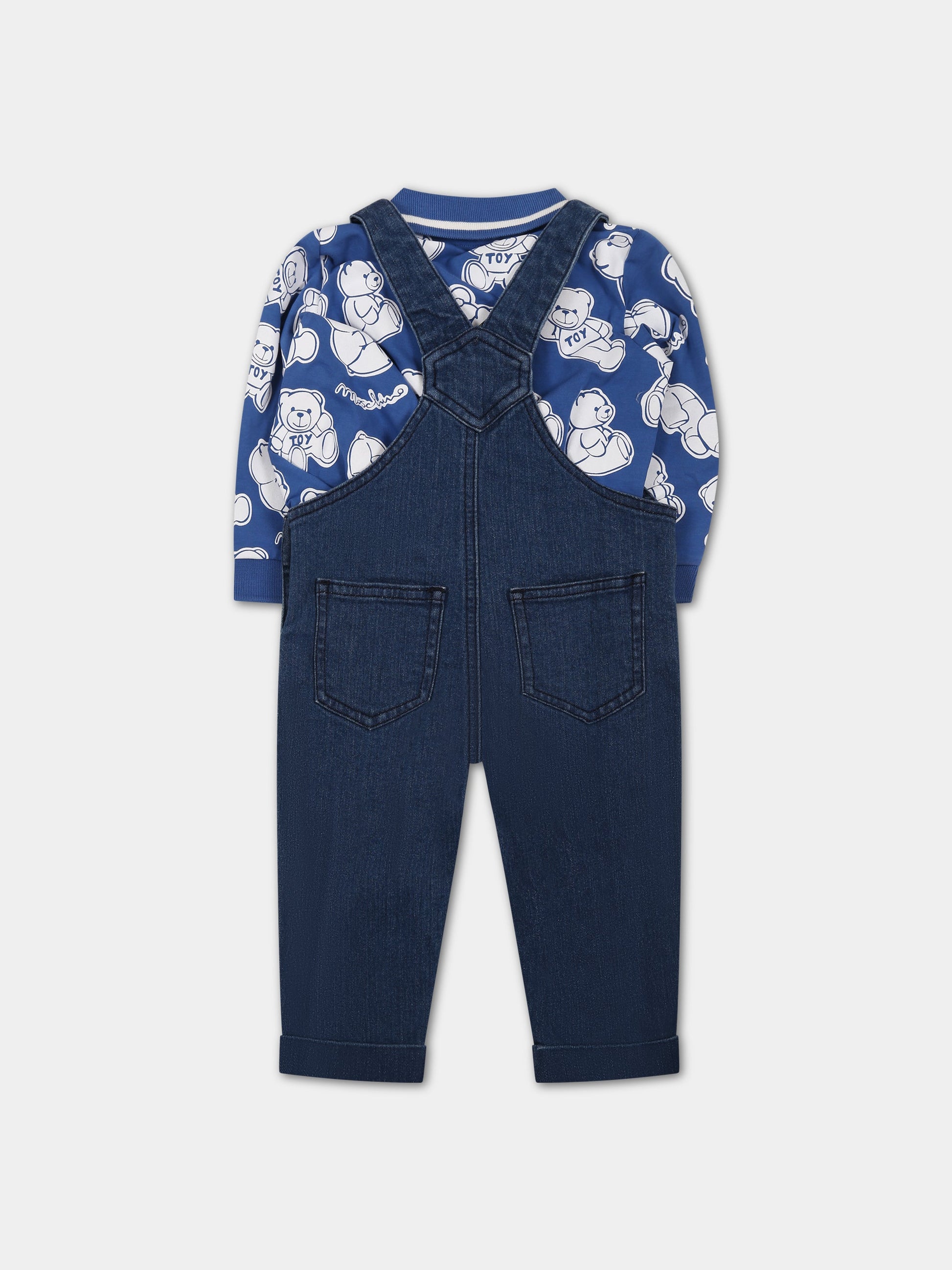 Completo multicolor per neonato con Teddy bear e logo,Moschino Kids,MUK03U LXE16 82573