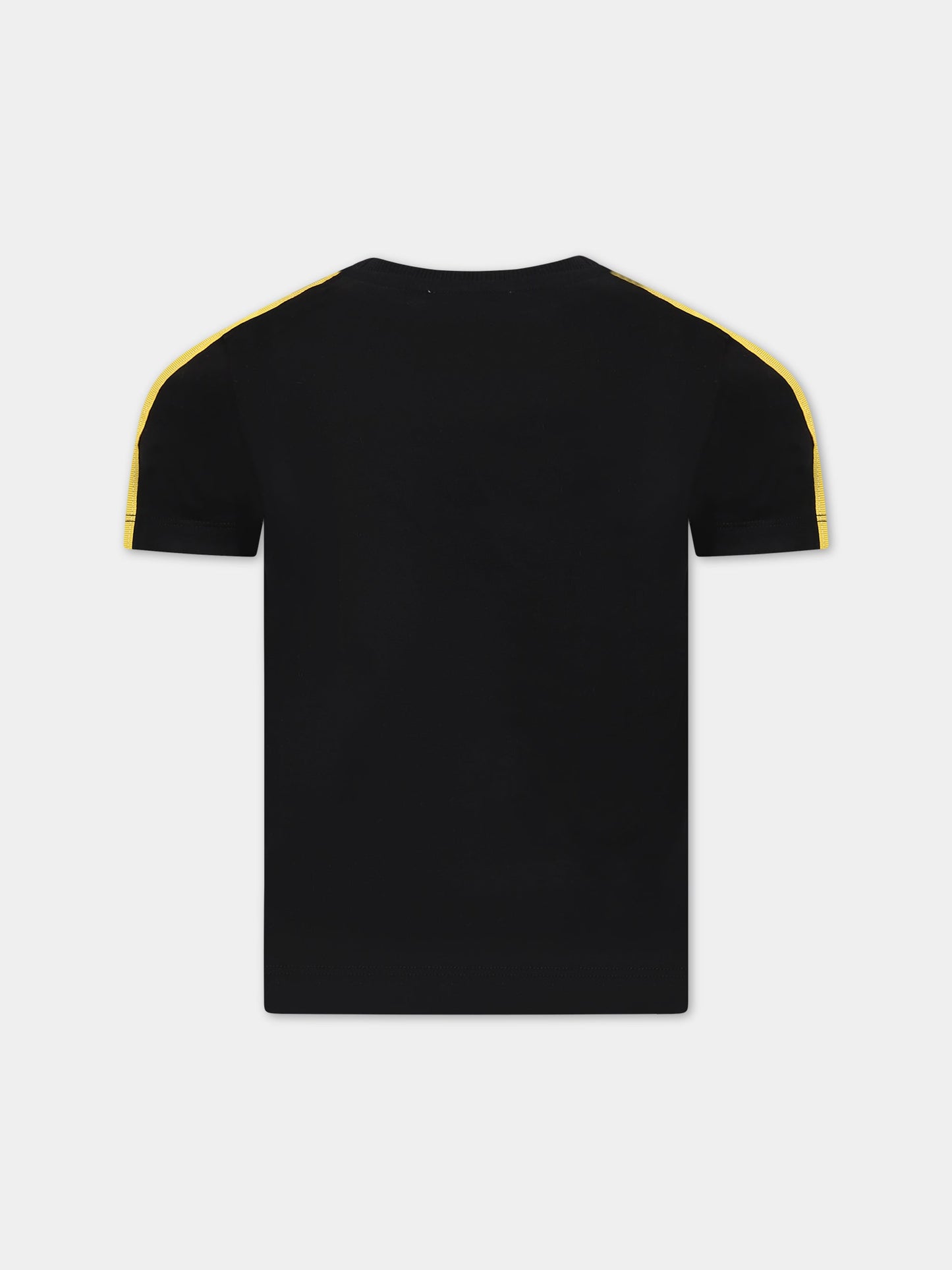 T-shirt nera per bambino con logo,Moschino Kids,HUM03Z LAA01 60100