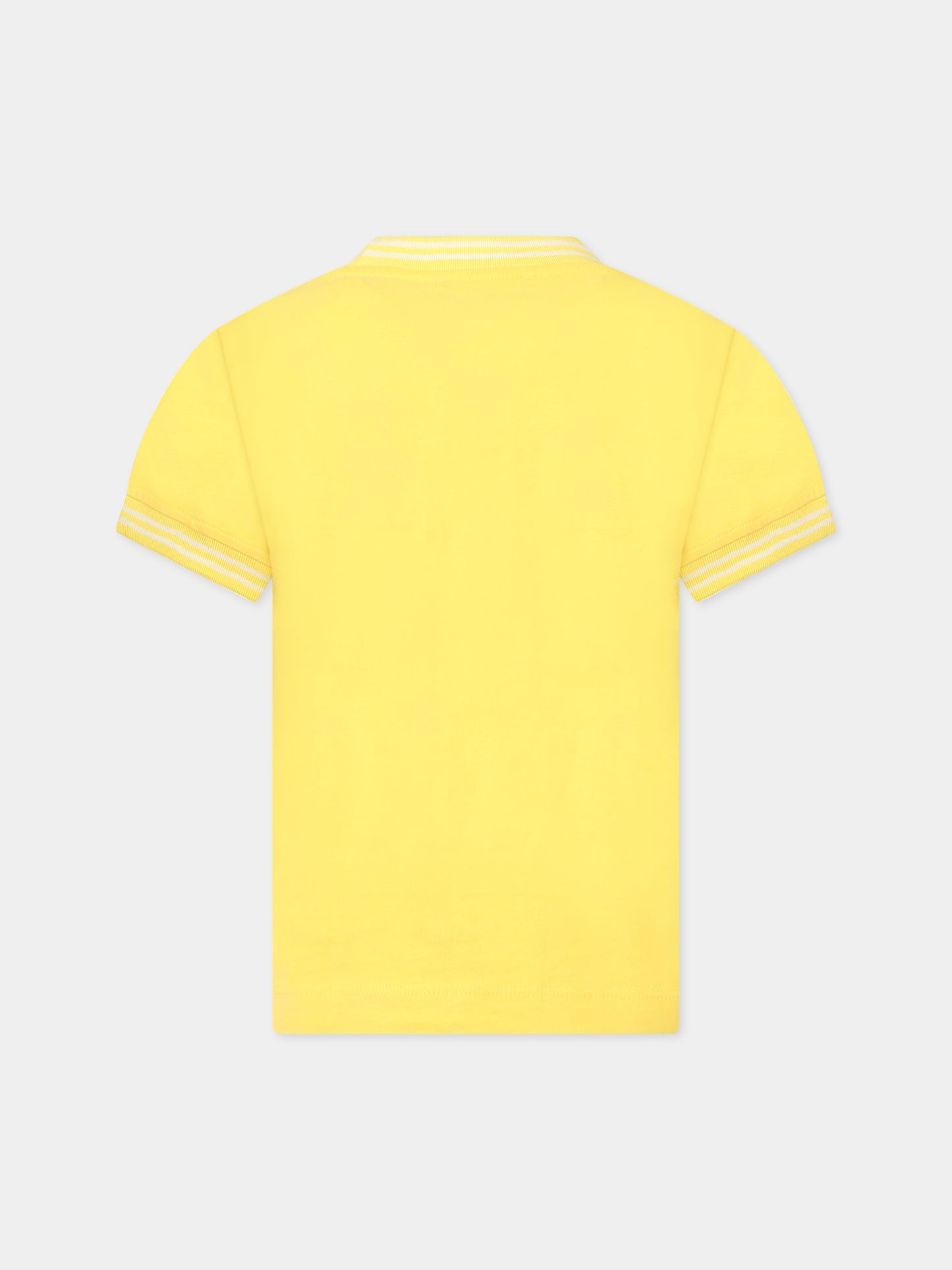 T-shirt gialla per bambino con logo,Moschino Kids,HUM03X LAA01 51898