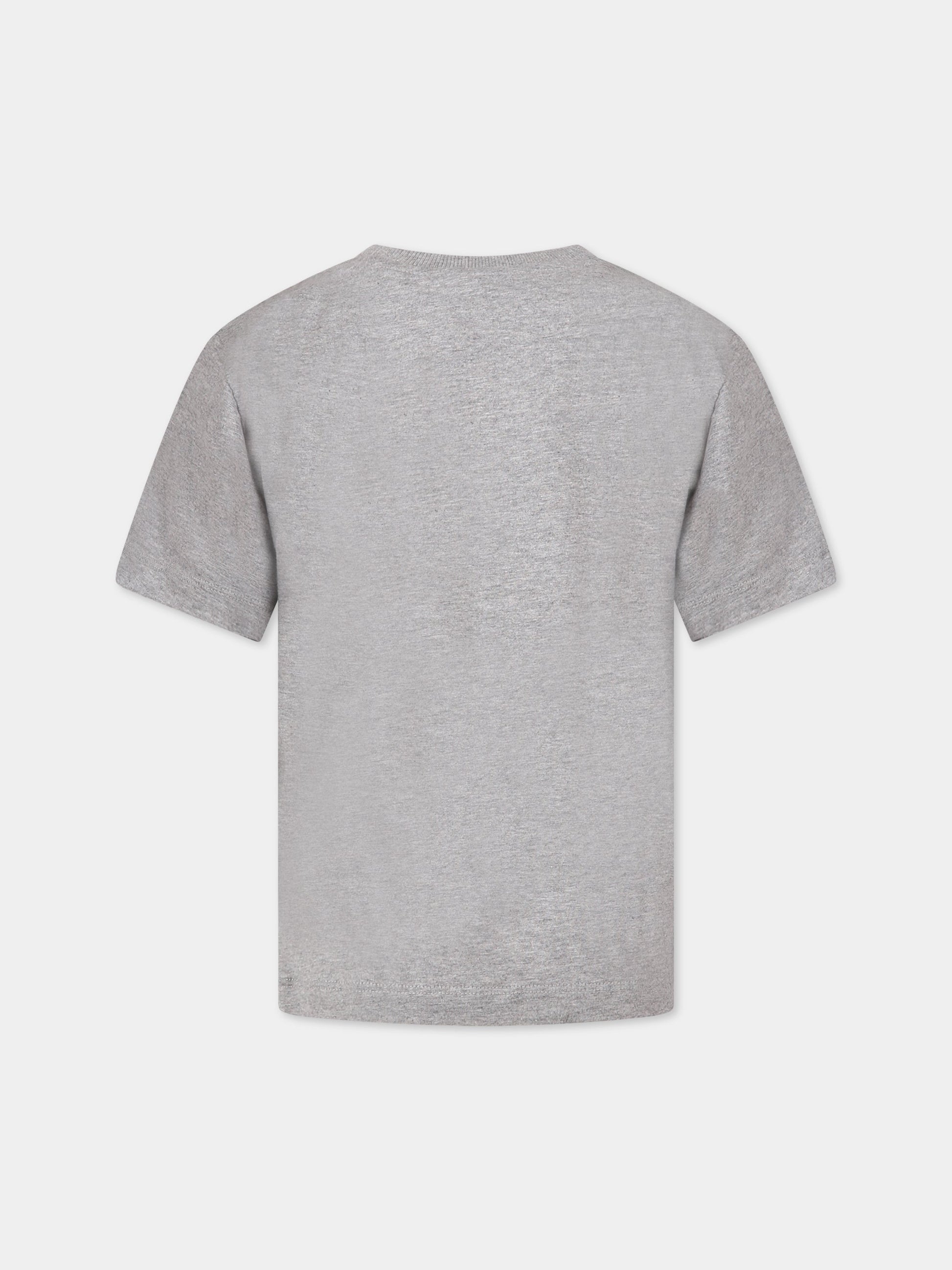 T-shirt grigia per bambini con Teddy bear e logo,Moschino Kids,HUM03R LAA20 60901