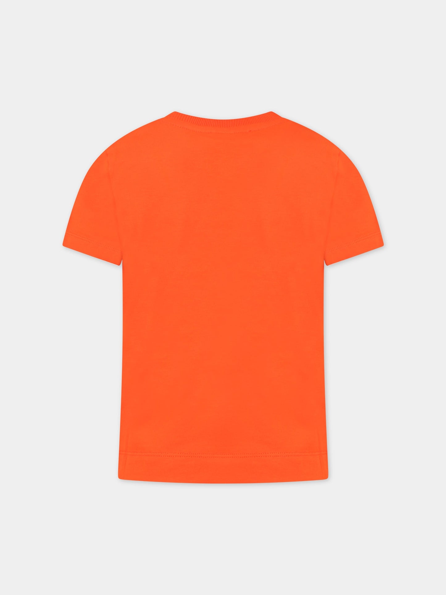 T-shirt arancione per bambino con logo,Moschino Kids,HPM03L LBA11 52455