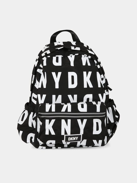 Zaino nero per bambino on logo,Dkny,D20267 09B