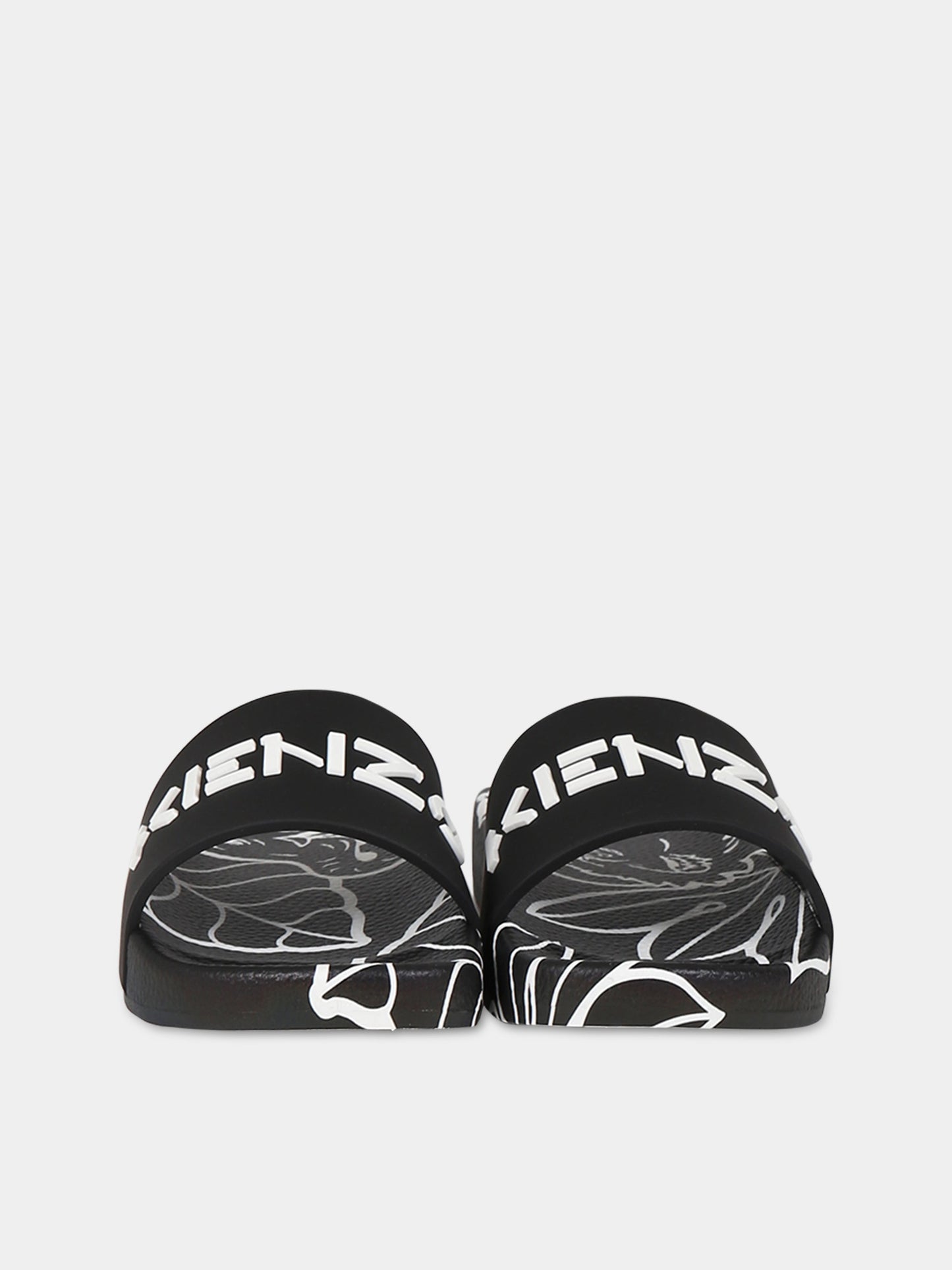 Ciabatte nere per bambini con logo,Kenzo Kids,K59051 09B