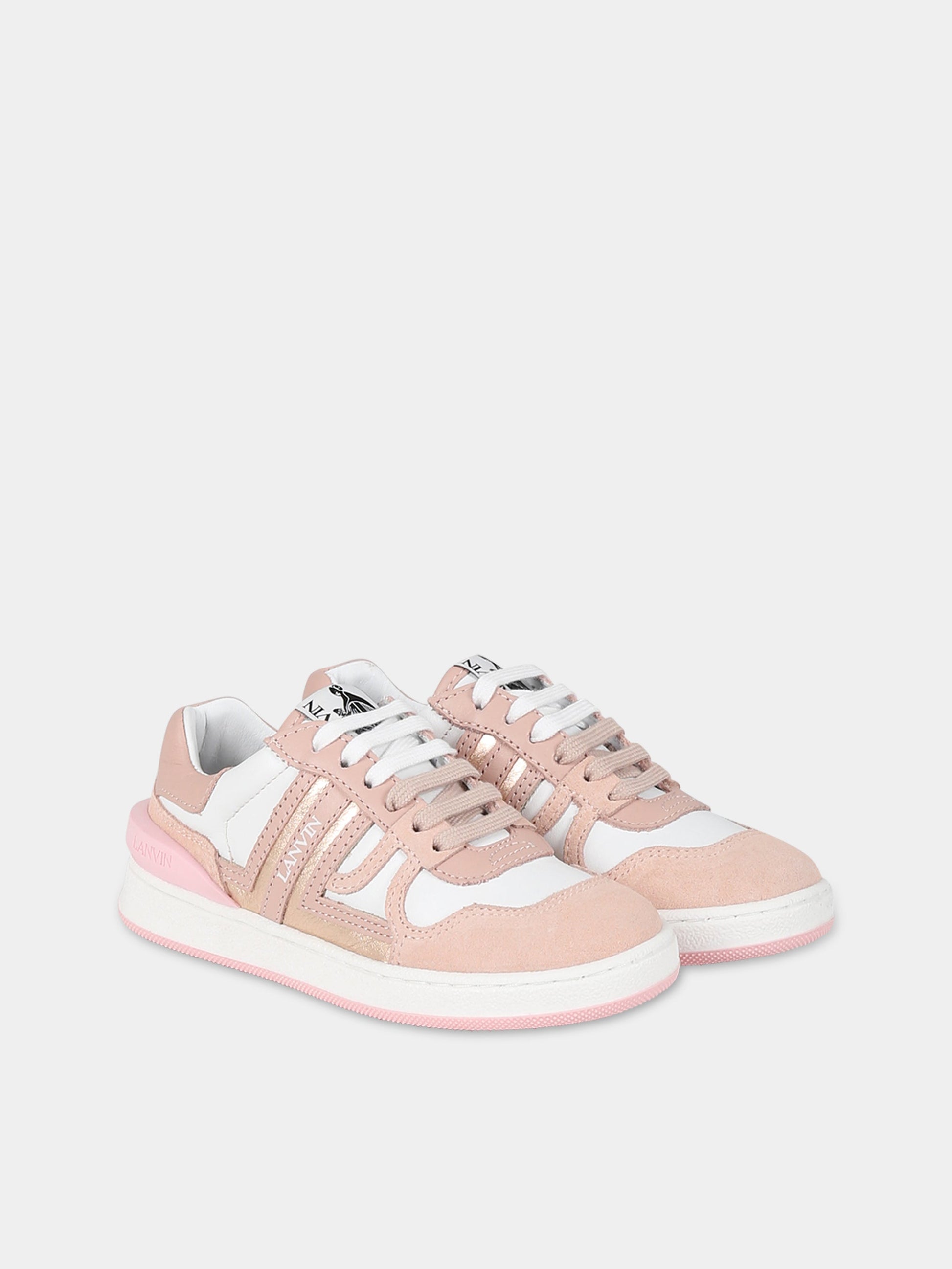 Sneakers rosa per bambina con logo,Lanvin Petite,N19040 471