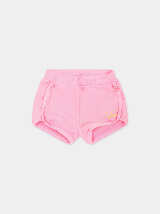 Shorts rosa per neonata con logo,Billieblush,U04254 47T