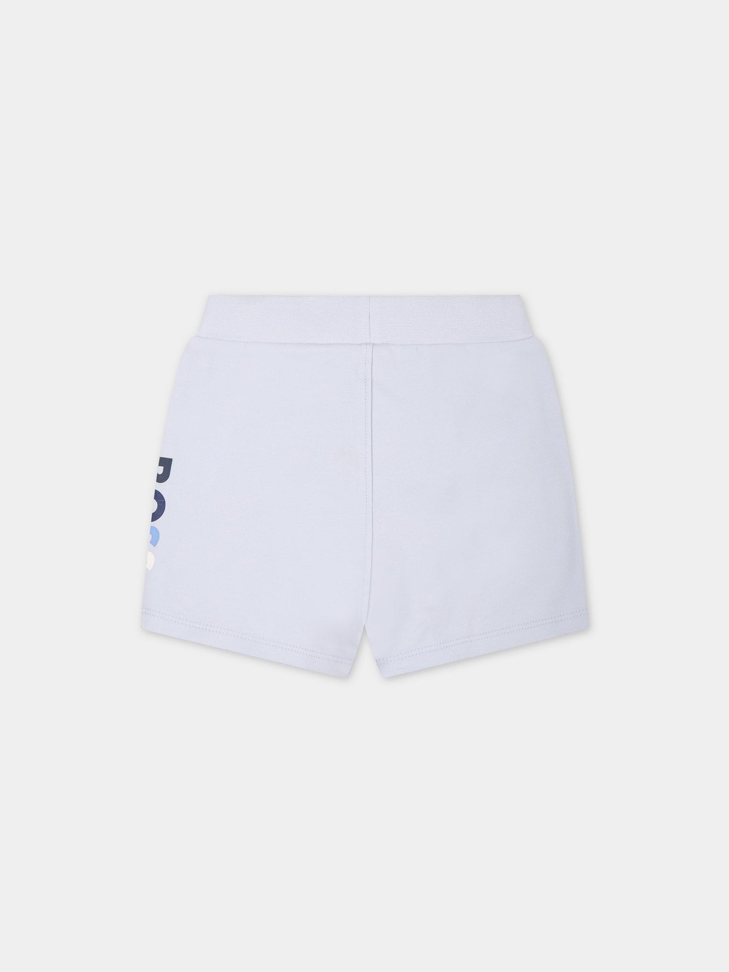 Shorts azzurri per neonato con logo,Hugo Boss,J94304 771