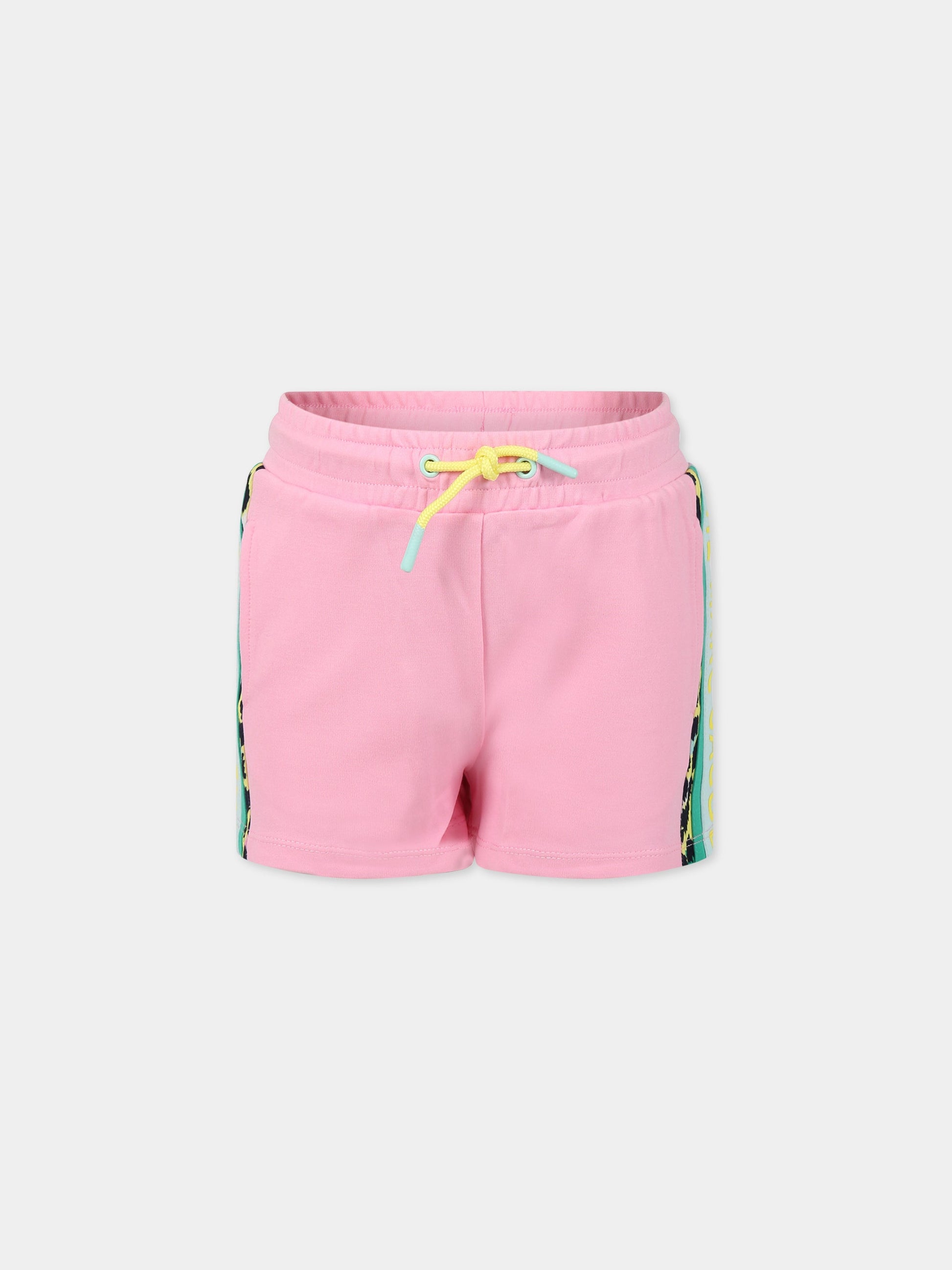 Shorts rosa per bambina con logo,Little Marc Jacobs,W14291 465