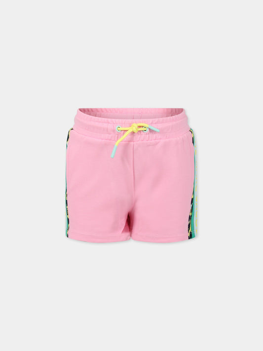 Shorts rosa per bambina con logo,Little Marc Jacobs,W14291 465