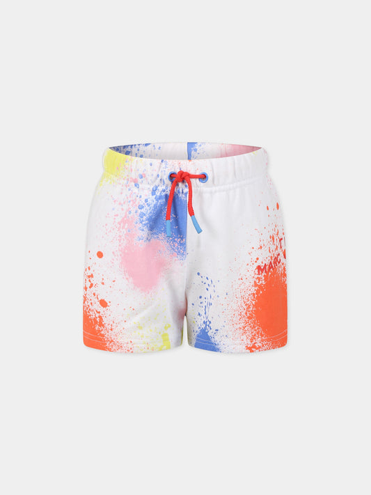 Shorts bianchi per bambina con logo,Little Marc Jacobs,W14292 10B