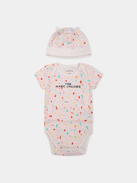 Set rosa per neonata con logo e stampa,Little Marc Jacobs,W98142 475