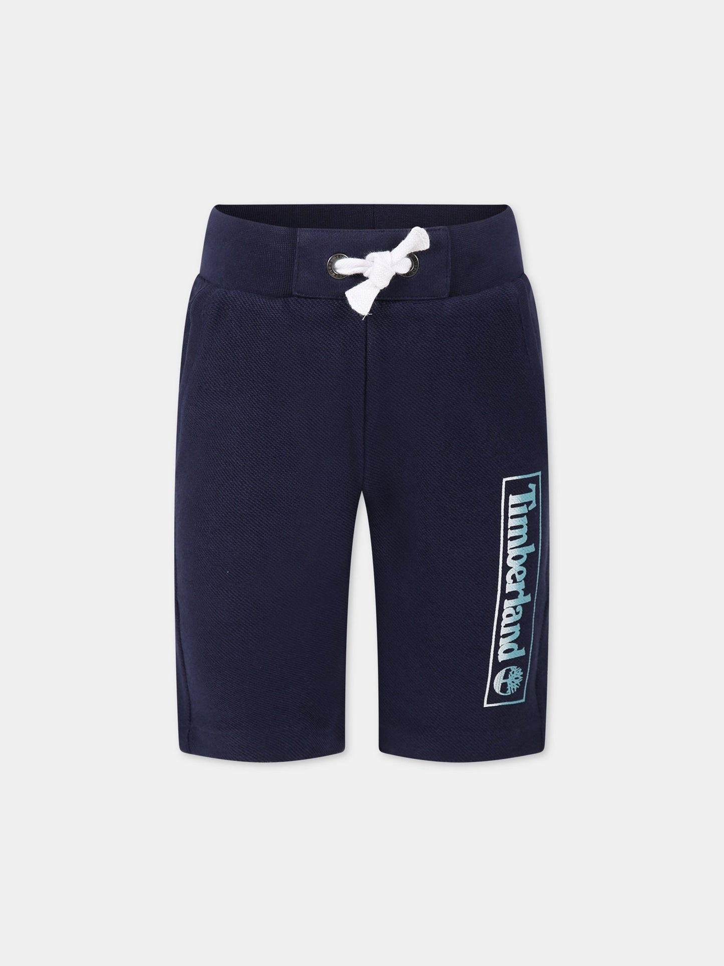 Shorts blu per bambino con logo,Timberland,T24B69 85T