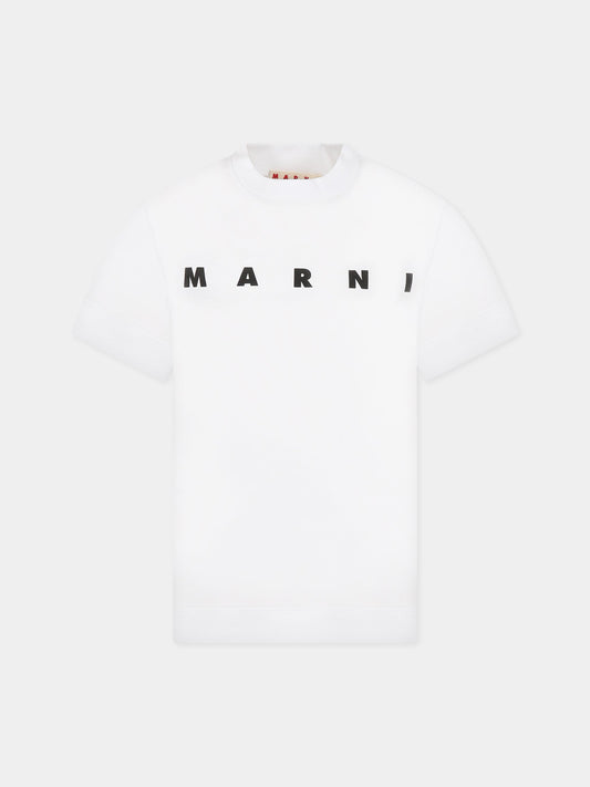 T-shirt bianca per bambini con logo,Marni Kids,M002MV M00HZ 0M100